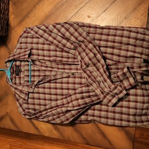 Gray & Maroon light flannel